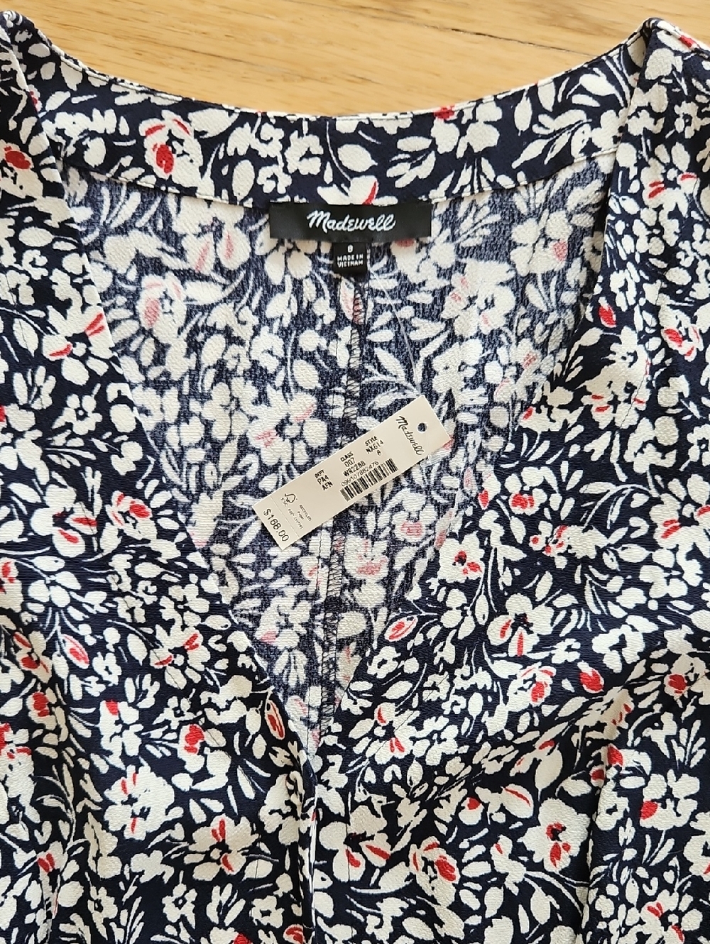 Madewell Button-Front Flutter-Sleeve Midi Dress in Floral NWT - Picture 5 of 6